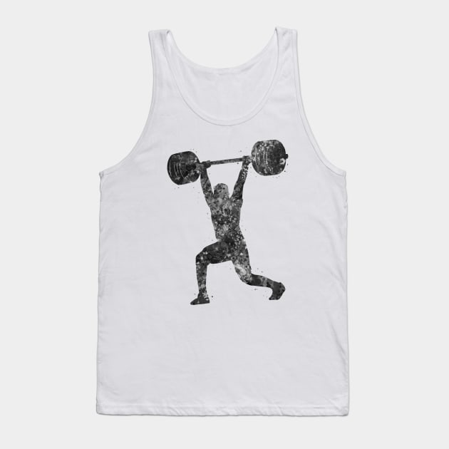 Gym Weightlifter man black and white Tank Top by Yahya Art